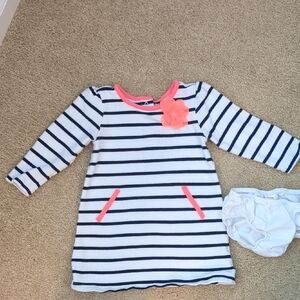 Gymboree Navy and Pink Striped Baby Dress